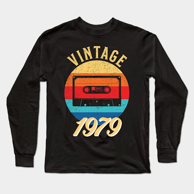 Vintage Year Since 1979 | Cassette | 43rd Birthday Gift Long Sleeve T-Shirt by jiromie